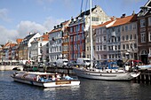 Nyhavn and riverboat, Copenhagen, Denmark, Scandinavia, Europe