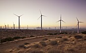 Wind turbines just outside Mojave, California, United States of America, North America