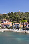 A view of the beach at Collioure in Languedoc-Roussilon, France, Europe.