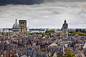 Looking across to Tour Charlemagne and the Basilique of St. Martin, Tours, Indre-et-Loire, Loire Valley, Centre, France, Europe