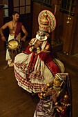 Kathakali dancers, Fort Cochin, Kerala, India, Asia