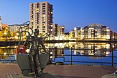 Miner Statue, Cardiff Bay, South Wales, Wales, United Kingdom, Europe