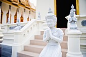 Small white Buddha statue, Temple of the Emerald Buddha at The Royal Palace, Phnom Penh, Cambodia, Indochina, Southeast Asia, Asia