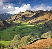 Great Langdale and the Langdale Pikes, Lake District National Park, Cumbria, England, United Kingdom, Europe