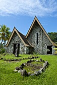 Stone church on Kvato island, Papua New Guinea, Pacific