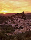 Sunset over white village, Montefrio, Andalucia, Spain, Europe