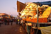 Orange juice seller, Djemaa el Fna, Marrakech, Morocco, North Africa, Africa