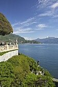 Gardens of the Villa del Balbianello on Punta di Lavedo in spring sunshine, Lenno, Lake Como, Italian Lakes, Italy, Europe