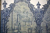 18th century Portuguese tile decoration (azulejos) at the Igreja de Nossa Senhora do Carmo (Our Lady of Mount Carmel) church, Ouro Preto, UNESCO World Heritage Site, Minas Gerais, Brazil, South America
