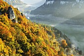 View from Eichfelsen of the Donautal (Danube Valley), near Beuron, Baden-Wurttemberg, Germany, Europe