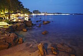 Ochheuteal Beach at dusk, Sihanoukville, Cambodia, Indochina, Southeast Asia, Asia