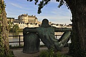 Statue of Leonardo da Vinci, Amboise, Indre-et-Loire, Loire Valley, Centre, France, Europe