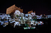Light show in the area of the Tower of David, Jerusalem, Israel