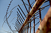 Barbed wire of the border fence between Israel and Lebanon, Rosch haNikra, Naharija, Israel