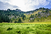 Blick auf Ettaler Manndl, Ettaler Manndl, Ammergauer Alpen, Oberbayern, Bayern, Deutschland