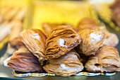 Sfogliatelle, sweets, pastry, pastries, cake, regional, food, snack, coffee bar, café, bar, counter, Naples, Napoli, Campania, Italy