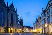 Abendlicht, Kirche St Marien, Altstadt, Marktplatz, Osnabrueck, Niedersachsen, Norddeutschland, Deutschland