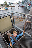 young boy at German Naval Museum, Wilhelmshaven, Lower Saxony, Germany