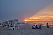 Sunset along the Baltic Sea coast, Kuehlungsborn, Baltic Sea Coast, Mecklenburg Western Pomerania, Germany