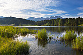 Geroldsee, Blick zum Karwendel, Werdenfelser Land, Bayern, Deutschland