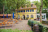 Wirtshaus und Biergarten zur Hölle, Höllental 28 in Schweinfurt, Unterfranken, Bayern, Deutschland, Europa