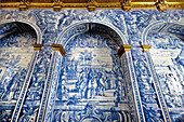 Tiles (Azulejos), church Igrja de Sao Laurenco, Almancil, Algarve, Portugal