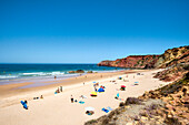 Blick auf den Strand, Praia da Amado, Costa Vicentina, Algarve, Portugal