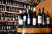 Wine bottles in a shop, Algarve, Portugal