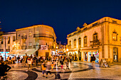 Praca Luis de Camoes at dusk, Lagos, Algarve, Portugal