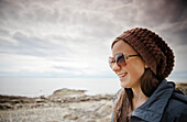 Portrait of a young woman at the beach.