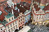 Overview of buildings on the Old Town Square, UNESCO World Heritage Site, Prague, Czech Republic, Europe