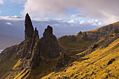 The Old Man of Storr basalt pillars on the Isle of Skye, Inner Hebrides, Scotland, United Kingdom, Europe