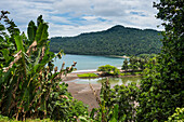 View over the bay of Sao Joao dos Angloares, East coast of Sao Tome, Sao Tome and Principe, Atlantic Ocean, Africa