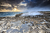 Devil's Bridge, a natural arch carved by the sea from soft and hard limestone ledges of the Antigua formation, St. Johns, Antigua, Leeward Islands, West Indies, Caribbean, Central America