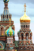 Domes of Church of the Saviour on Spilled Blood, UNESCO World Heritage Site, St. Petersburg, Russia, Europe