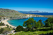 Pallas beach in Lindos, Rhodes, Dodecanese Islands, Greek Islands, Greece, Europe
