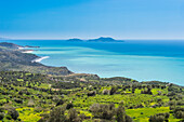 View over the south coast of Crete with its turquoise waters, Crete, Greek Islands, Greece, Europe