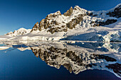 Reflections in the calm waters of the Lemaire Channel, Antarctica, Polar Regions