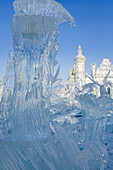 Spectacular ice sculptures at the Harbin Ice and Snow Festival in Harbin, Heilongjiang Province, China, Asia
