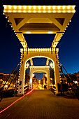 Skinny bridge at dusk, Amsterdam, Holland