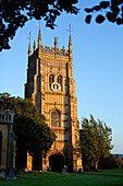 'Evesham Abbey bell tower in the evening light; Evesham, Worcestershire, England'