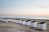 Bathing Huts On The North Sea Coast Of Belgium