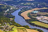 les andelys, aerial view of the valley of the seine, eure (27), normandy, france
