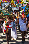 gypsy pilgrimage in saintes-maries-de-la-mer, parading in the procession, saintes-maries-de-la-mer, bouches-du-rhone (13), france