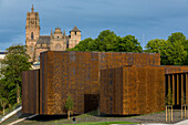 the soulages museum houses the biggest collection of the artistÆs works in the world, he bequeathed to his town of birth more than 500 works, paintings, engravings, serigraphs, lithographs, rodez, (12) aveyron, midi-pyrenees, france