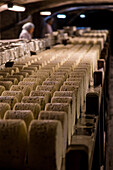 maturing cellar for roquefort cheese, cave societe, lactalis group, (12) aveyron, midi-pyrenees, france