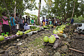 Markt auf der Insel Telina, Marovo Lagune, Salomonen