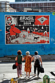 Rio World Cup 2014 wall painting in Rio de Janeiro, Brazil, South America