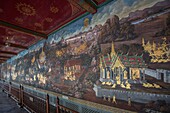 Thailand, Bangkok City, The Royal Palace, Wat Phra Kaew,mural