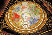 France,Paris, 9th district, Palais Garnier, Paris Opera, La Salle de Spectacle, Focus on ceilings by Marc Chagall